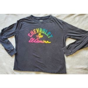 General Motors official Sz Medium long sleeve T shirt Sun Faded Neon Y2K